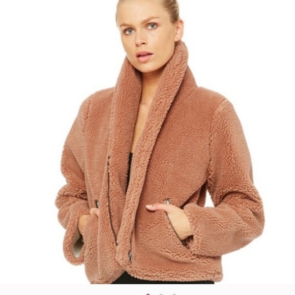 ALO Rosewater Cozy Up Sherpa Jacket Size Large - Picture 4 of 9